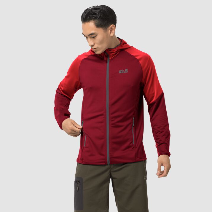 Chamarra Polar Jack Wolfskin Hydro 3 Hombre Rojos Oscuro Mexico-4181295